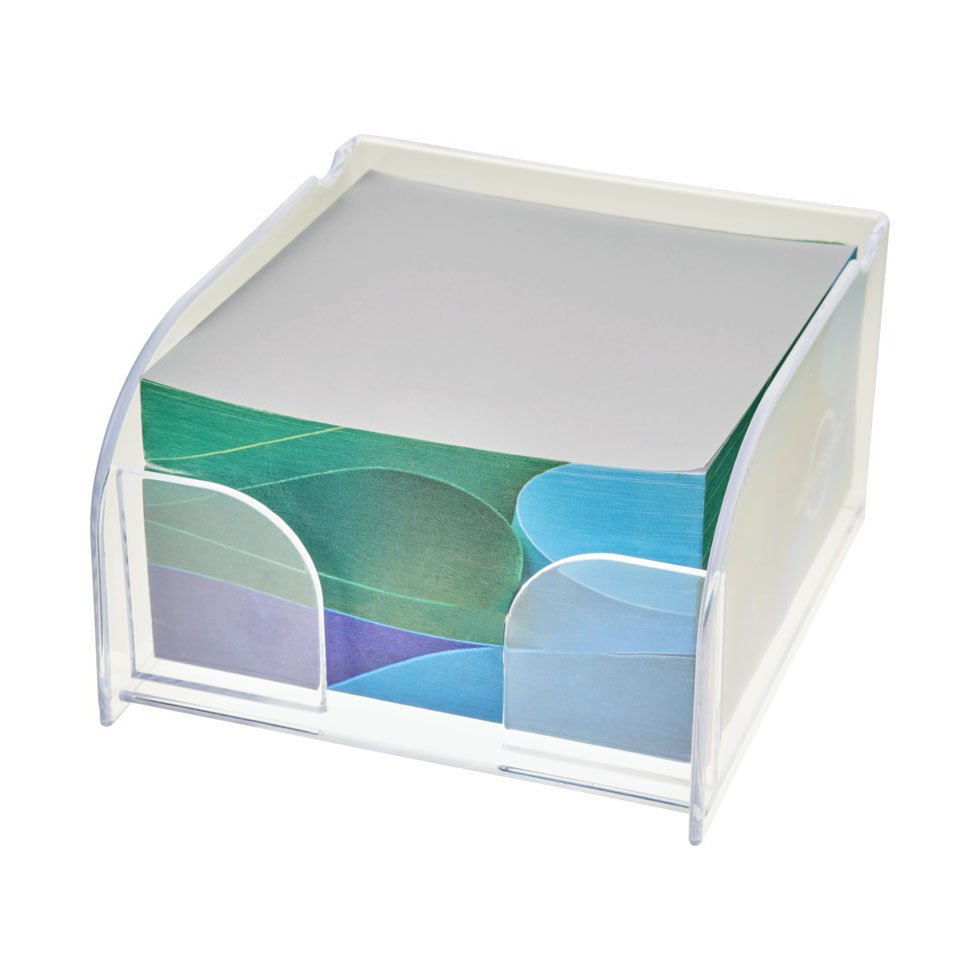 Memo block 100x100mm with plastic holder PrintSimple