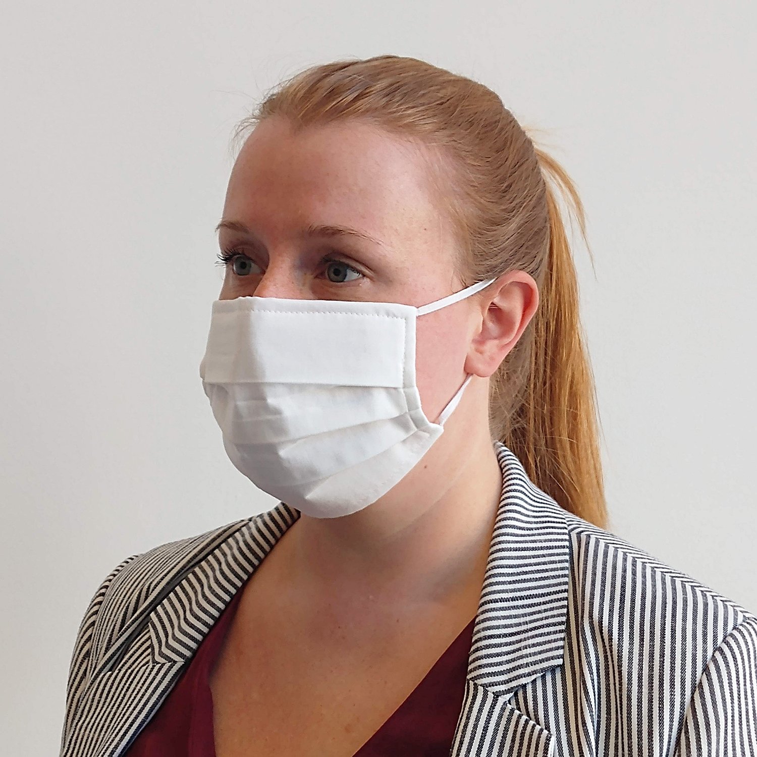 Care & More Classical reusable white face mask | PrintSimple