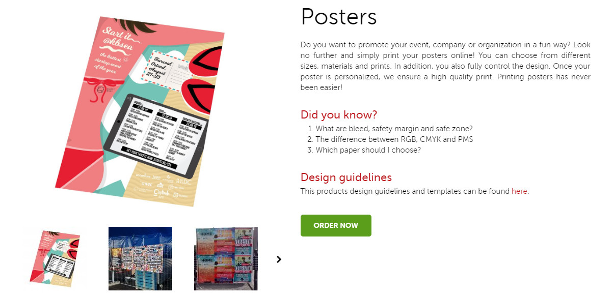 Posters product page