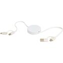 Bullet Citala 5-in-1 recycled plastic 90 cm retractable data sync and 40W fast charge cable