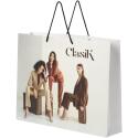 Bullet paper bag 45x10x35 cm with plastic handles - 170 g/m²