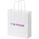 Bullet papieren tas 18x8x21 cm met gedraaide handgrepen - 80 g/m²