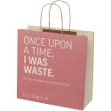 Bullet papieren tas van landbouwafval 31x12x31 cm met gedraaide handgrepen - 150 g/m²
