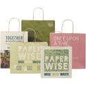 Bullet papieren tas van landbouwafval 31x12x41 cm met gedraaide handgrepen - 150 g/m²