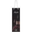Bullet sac à bouteilles de vin en papier 12x9x37 cm avec poignées en plastique - 170 g/m².