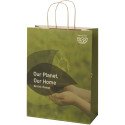Bullet sacs en papier de déchets agricoles 31x12x41 cm avec poignées tordues - 150 g/m²