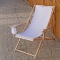 Comfort drink deckchair with armrest & cup holder