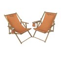 Comfort drink deckchair with armrest & cup holder