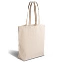 Premium 300g/m² canvas shopper with long handles and a gusset - OEKO-TEX
