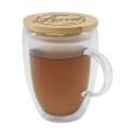 Seasons Leona 350 ml glazen kop met bamboe deksel