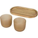 Seasons Male Set aus Holztablett und Glastassen