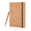 XD Collection A5 Kork-Notizbuch mit Bambus-Stift, liniert