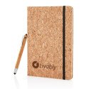 XD Collection A5 Kork-Notizbuch mit Bambus-Stift, liniert