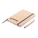 XD Collection A5 Kork-Notizbuch mit Bambus-Stift, liniert