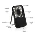 XD Collection Aervina RCS recycled plastic rechargeable desk fan