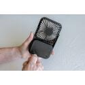 XD Collection Aervina RCS recycled plastic rechargeable desk fan