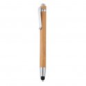 XD Collection bamboe stylus balpen, zwartschrijvend