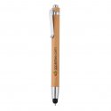 XD Collection bamboe stylus balpen, zwartschrijvend