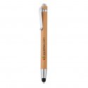 XD Collection bamboe stylus balpen, zwartschrijvend