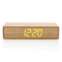 XD Collection Bamboo alarm clock with 5W wireless charger