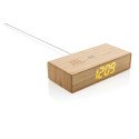 XD Collection Bamboo alarm clock with 5W wireless charger