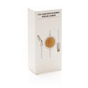 XD Collection câble 3-en-1 avec chargeur sans fil bambou 5W