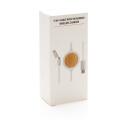 XD Collection câble 3-en-1 avec chargeur sans fil bambou 5W