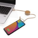 XD Collection cork and wheat 6-in-1 retractable cable