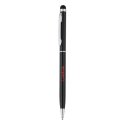 XD Collection dunne metalen stylus balpen, zwartschrijvend