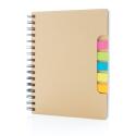 XD Collection Kraft A5 Notizbuch mit Haftnotizen, liniert