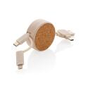 XD Collection kurk en tarwe 6-in-1 intrekbare kabel