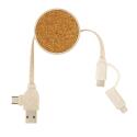 XD Collection kurk en tarwe 6-in-1 intrekbare kabel
