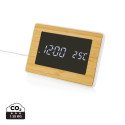 XD Collection Utah RCS recycled plastic and bamboo LED clock