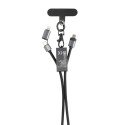 XD Xclusive Terra cordon de téléphone en PET recyclé RCS avec câble de charge double de 60W
