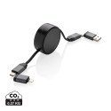XD Xclusive Terra RCS gerecycleerd aluminium uittrekbare 6-in-1-kabel