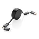 XD Xclusive Terra RCS gerecycleerd aluminium uittrekbare 6-in-1-kabel