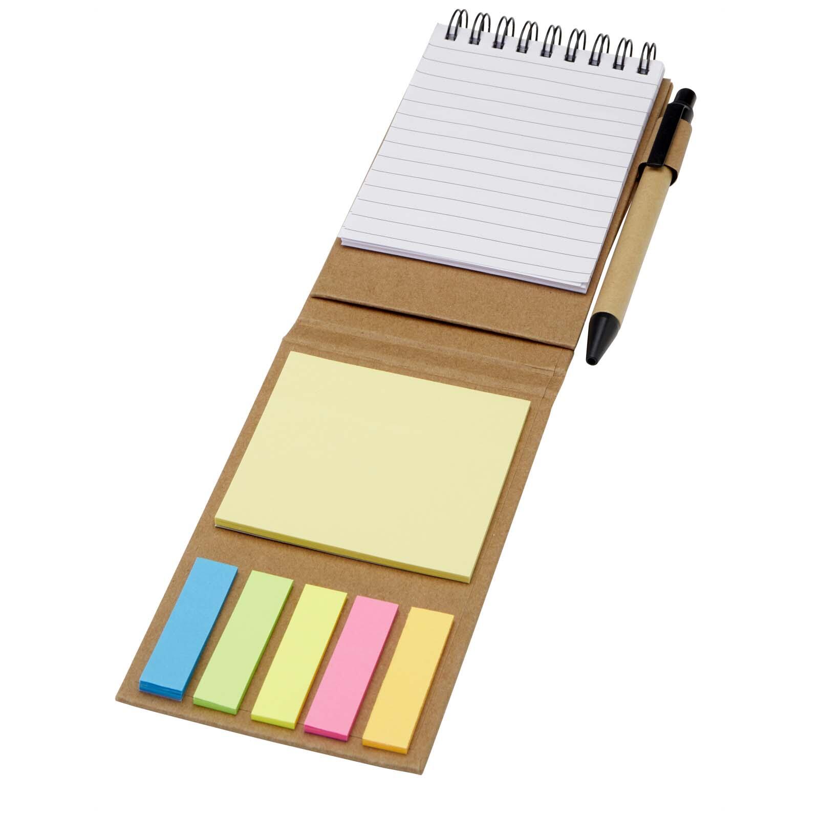 Bullet Flipper notitieblok met sticky notes met balpen, zwartschrijvend