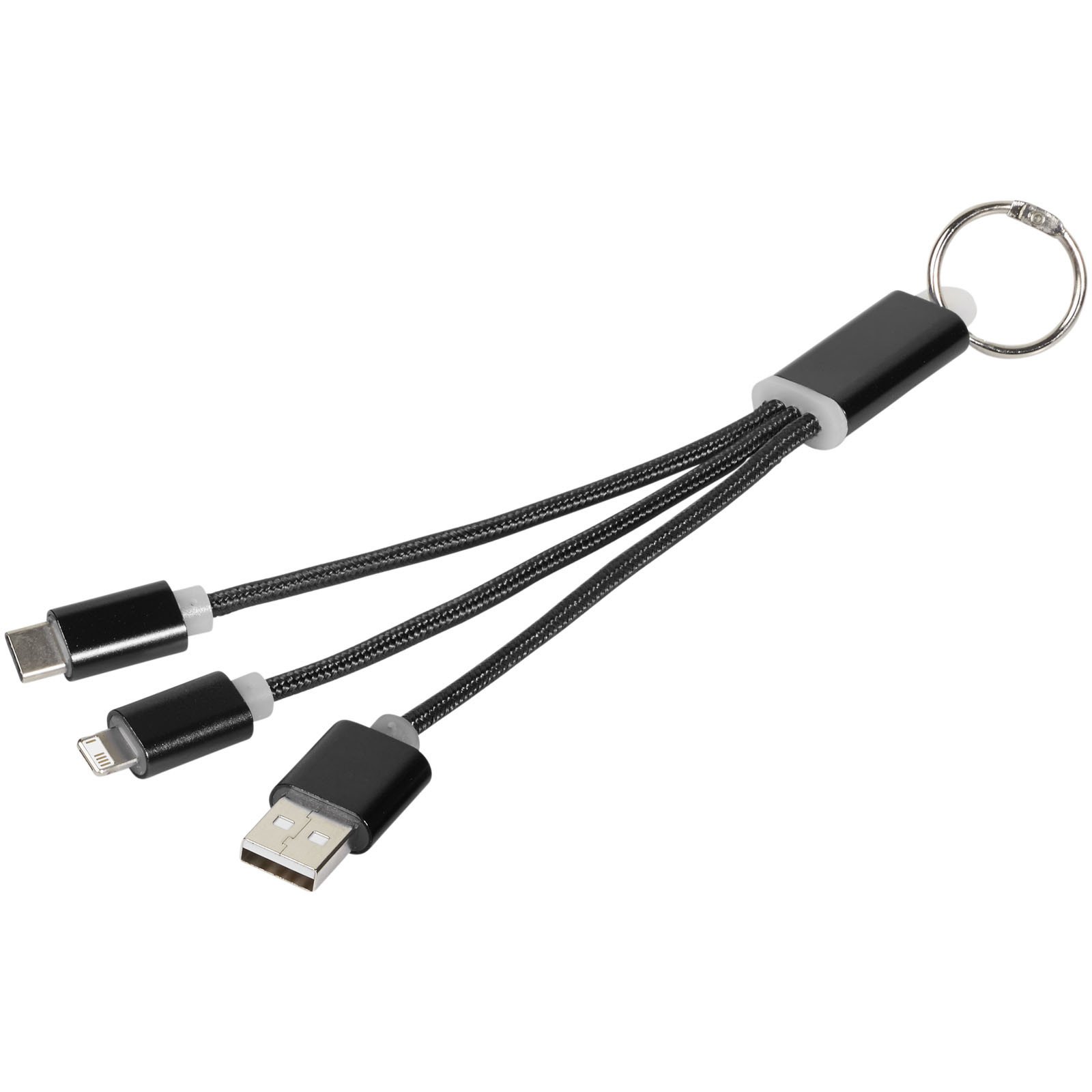 Bullet Metal 3-in-1 Ladekabel mit Schlüsselanhänger