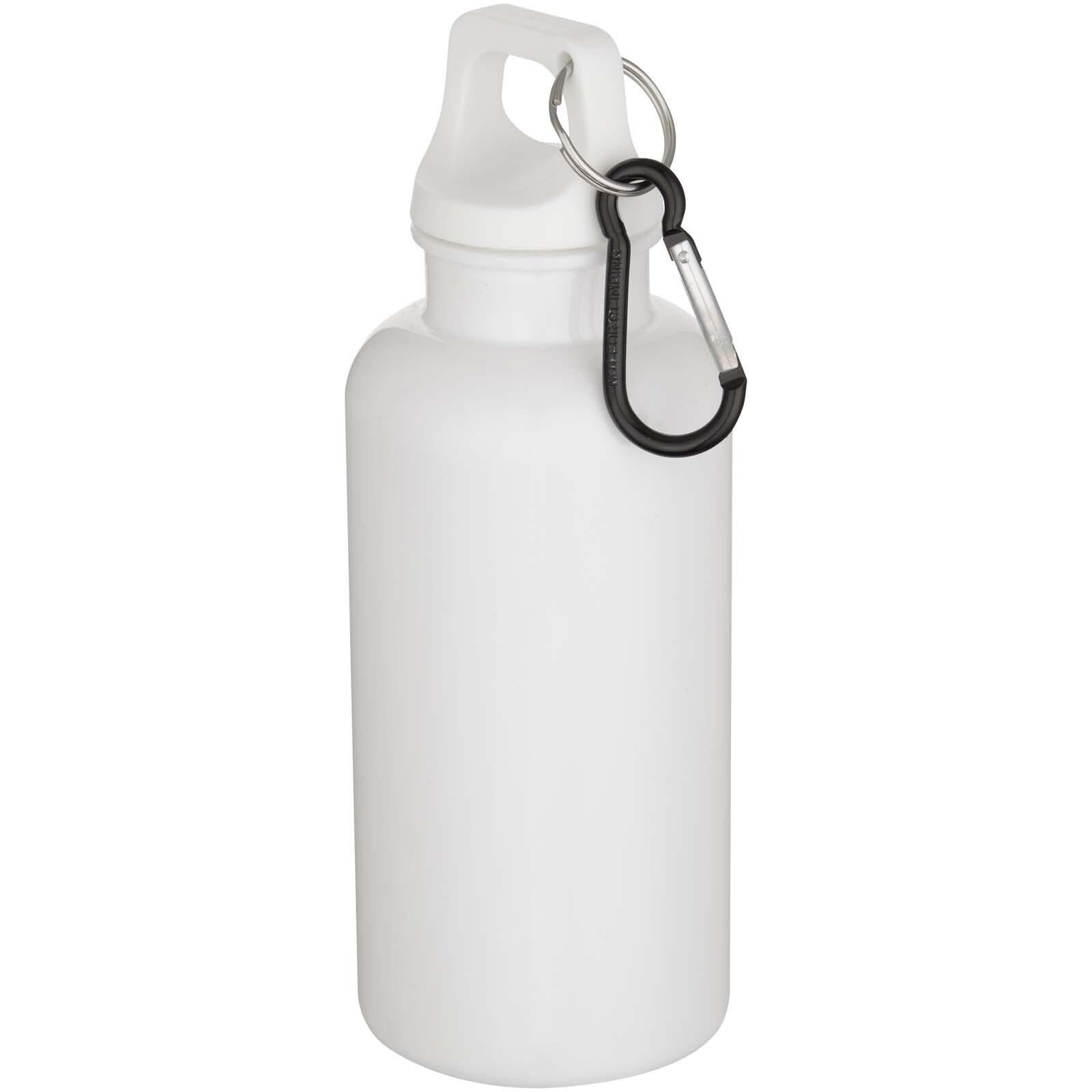 Bullet Oregon 400 ml effen waterfles van RCS gecertificeerd gerecycled plastic met karabijnhaak