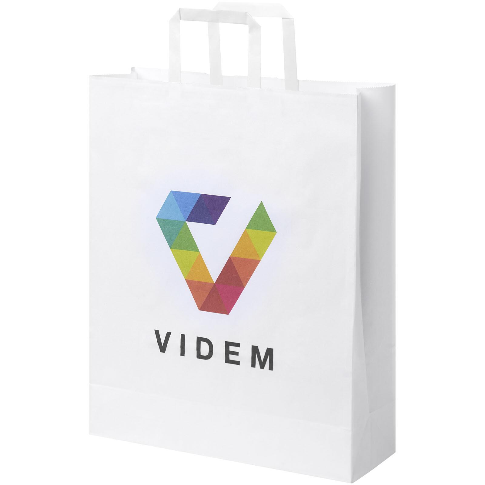 Bullet paper bag 32x12x40 cm with flat handles - 80-90 g/m²