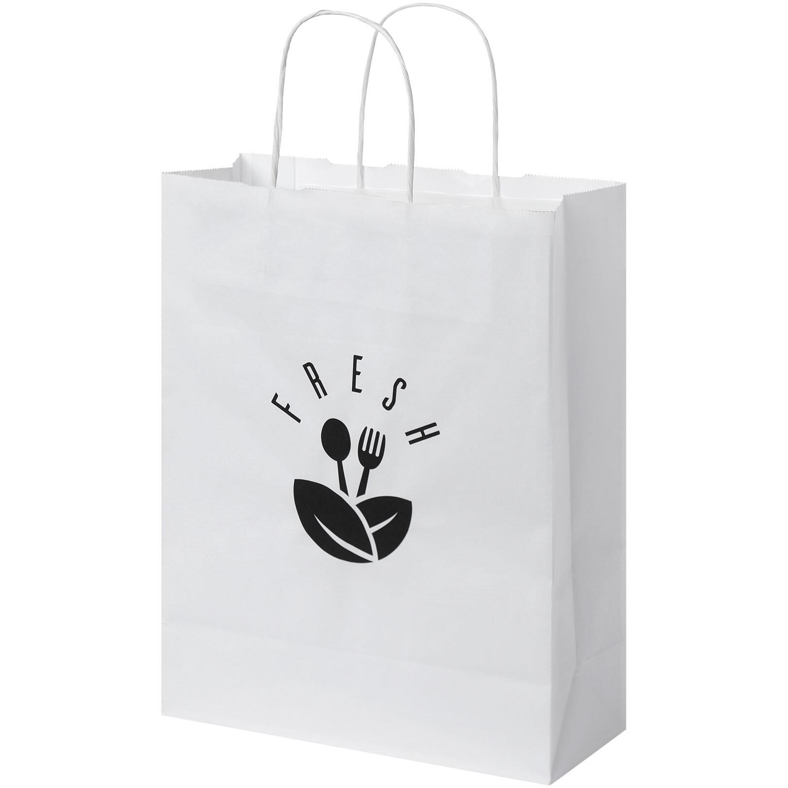 Bullet papieren tas 25x11x32 cm met gedraaide handgrepen - 80 g/m²