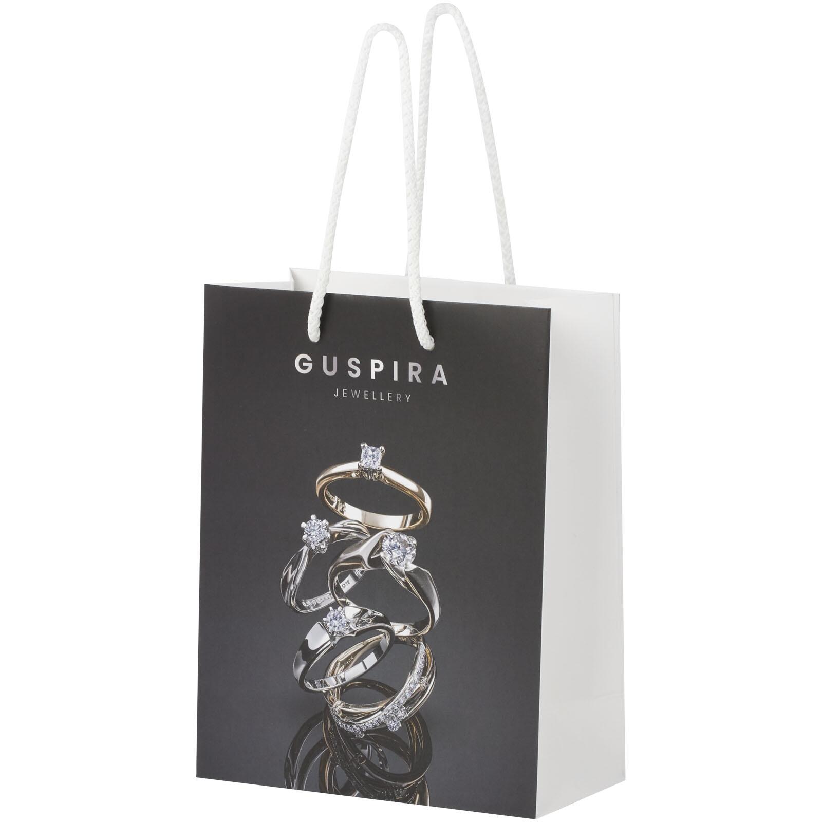 Bullet Papiertüte 18x9x23 cm mit Kunststoffgriffen - 170 g/m²