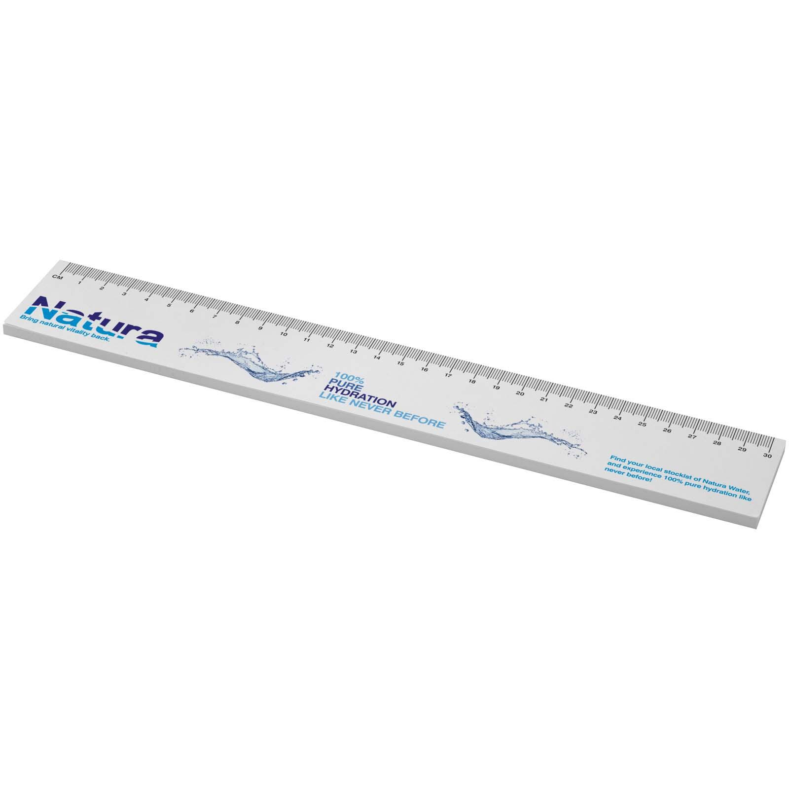 Bullet Sticky-Mate® recycled sticky notes with printed 30 cm ruler