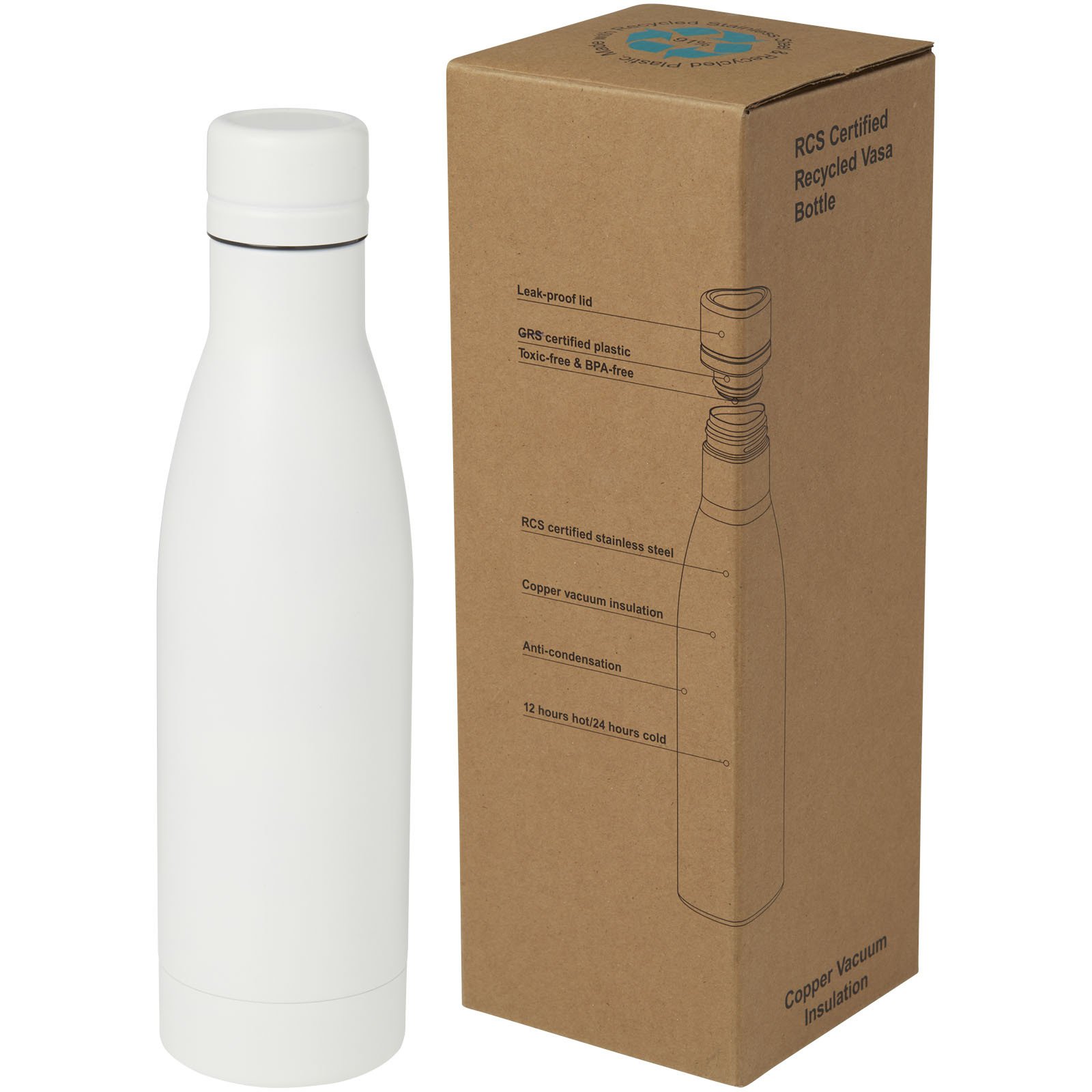 Bullet Vasa 500 ml RCS certified recycled stainless steel copper vacuum insulated bottle
