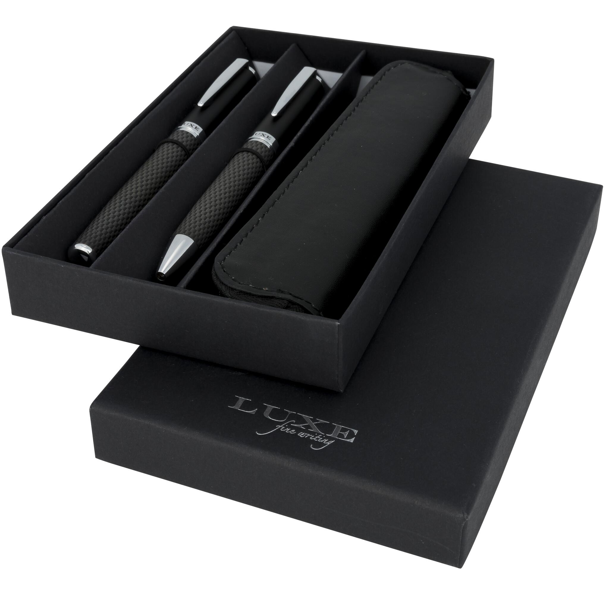 Luxe Carbon stylo à  bille boîte cadeau, encre noire