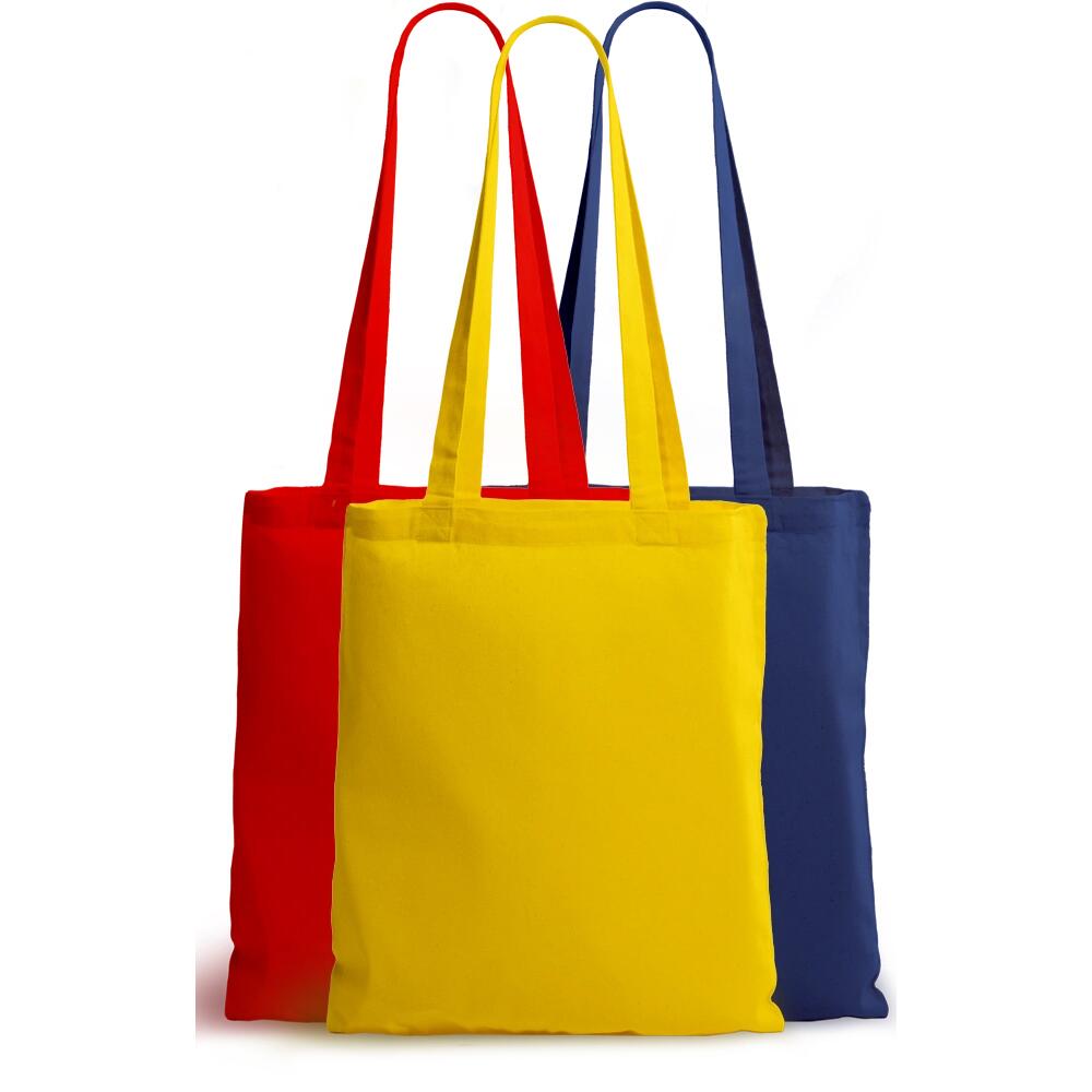Premium 140g/m² sac fourre-tout en coton avec longues poignées - OEKO-TEX