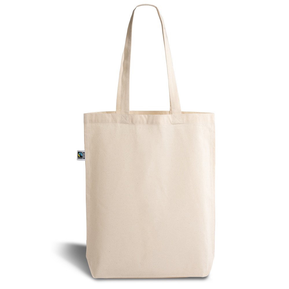 Premium 145 g/m² sac fourre-tout Fairtrade à longues poignées et soufflet Premium 145 g/m² sac fourre-tout Fairtrade à longues poignées et soufflet