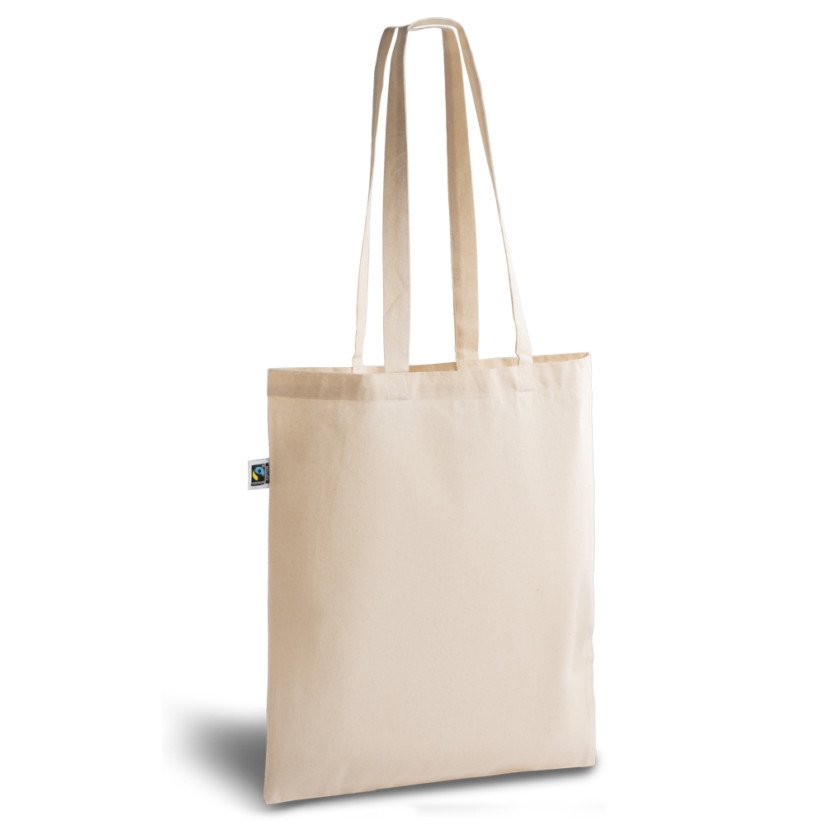 Premium 145 g/m² Tote Bag aus Fairtrade-Baumwolle mit langen Griffen Premium 145 g/m² Tote Bag aus Fairtrade-Baumwolle mit langen Griffen