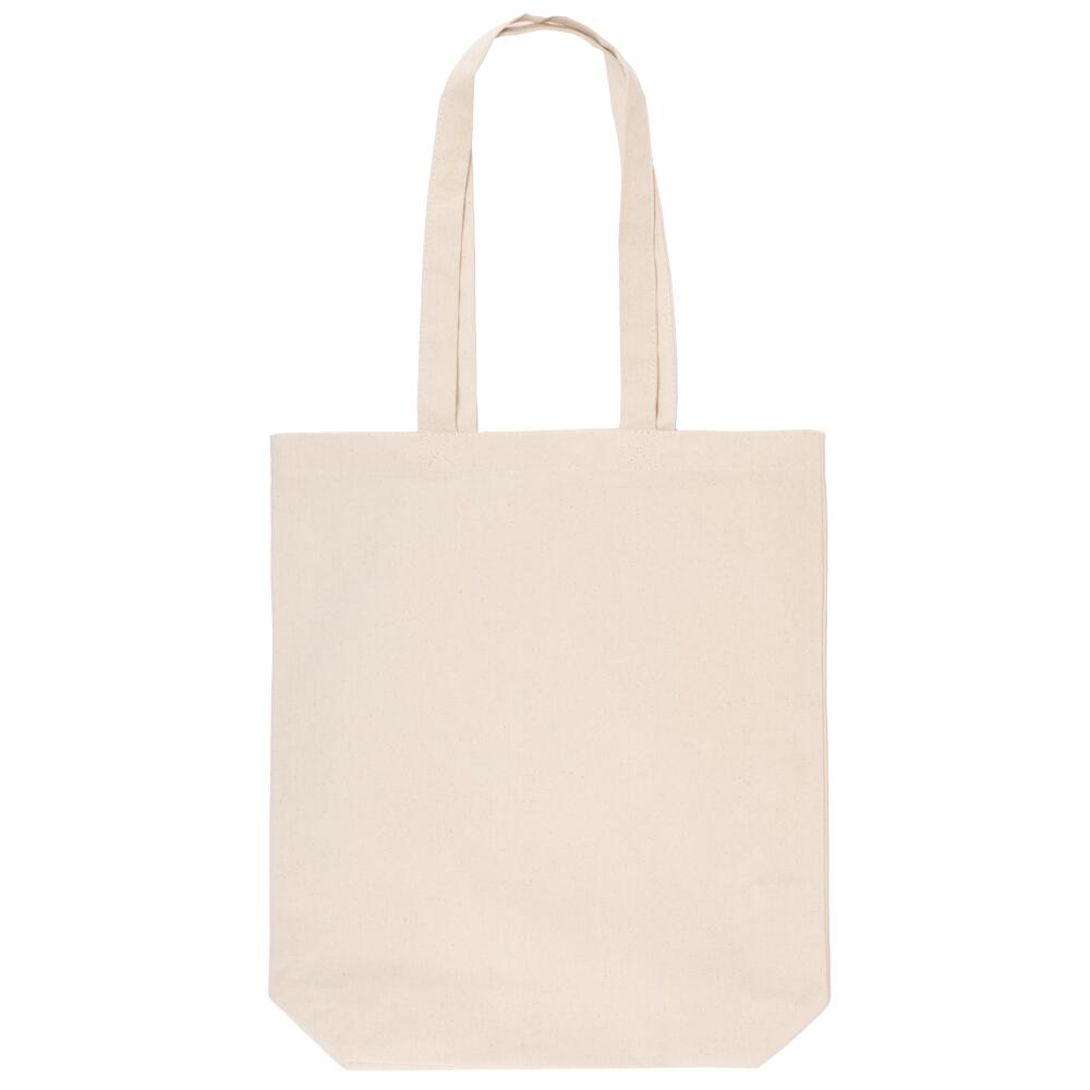 Premium 145g/m² cotton shopper with long handles & gusset - OEKO-TEX