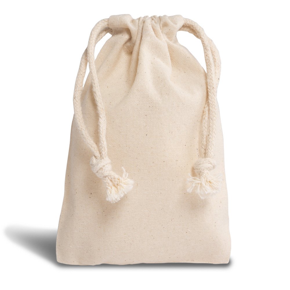 Premium 155 g/m² Beutel aus Baumwolle mit Kordelzug 10 x 15 cm - OEKO-TEX Premium 155 g/m² Beutel aus Baumwolle mit Kordelzug 10 x 15 cm - OEKO-TEX